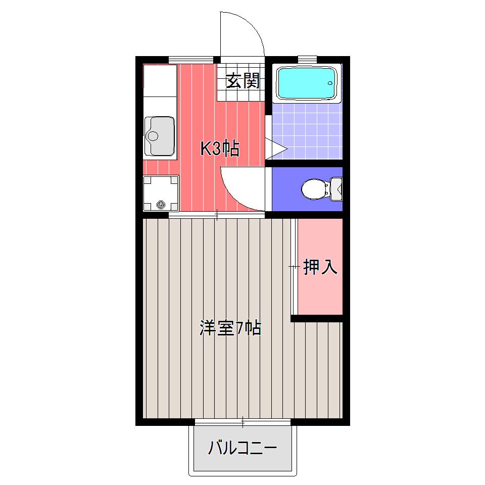 サンライフ西村(1K/2階)の間取り写真