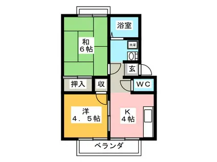 サンシティ赤坂 A(2K/2階)の間取り写真