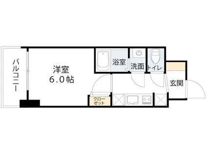 大阪難波NOAH(1K/3階)の間取り写真