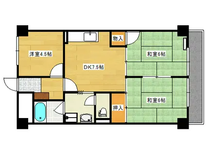 リラティブ古江(3DK/3階)の間取り写真