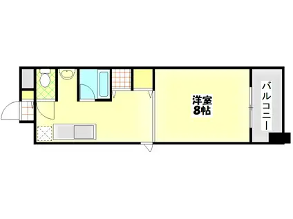 クレアみてじま(1K/6階)の間取り写真