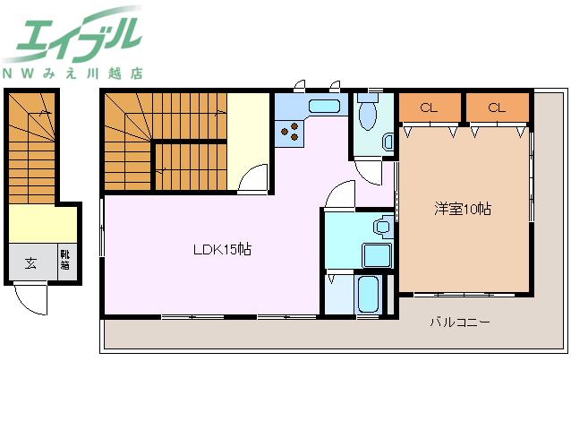 高松様アパート(1LDK/2階)の間取り写真