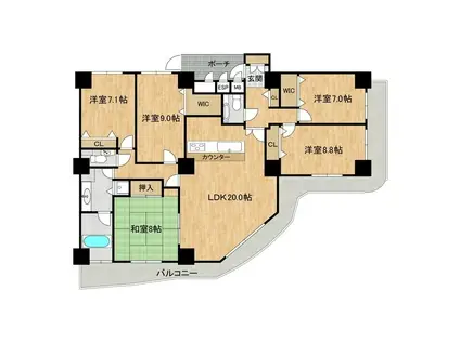 三の丸グランキャッスルタワー(5LDK/20階)の間取り写真