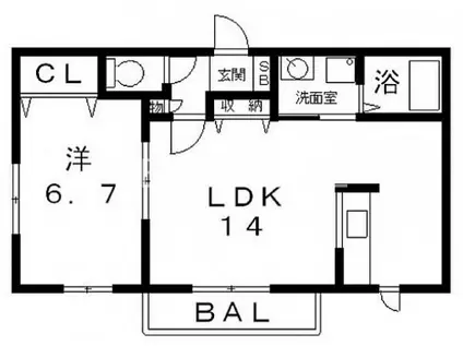 ハイツ・トモ(1LDK/1階)の間取り写真