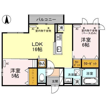 D-RESIDENCE藤江III(2LDK/1階)の間取り写真