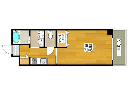 ロイヤルクイーンズパーク江坂(1K/6階)の間取り写真