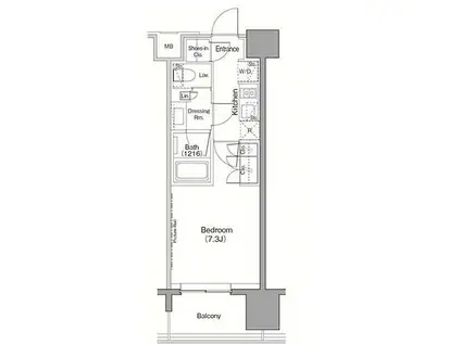 ザ・パークハビオ目黒(1K/10階)の間取り写真