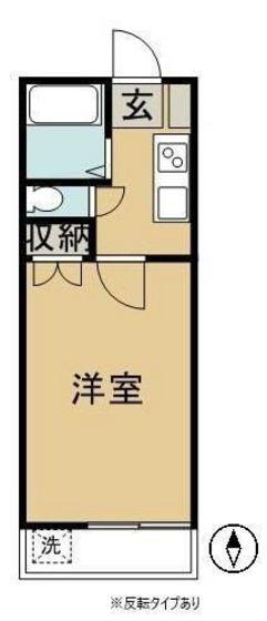 キャフェフロール(1K/2階)の間取り写真