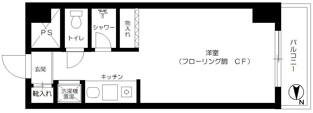 ルイシャトレ恵比寿(ワンルーム/8階)の間取り写真