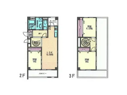 パティナ足立(3LDK/2階)の間取り写真