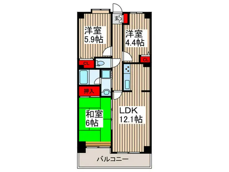 ライオンズマンション南浦和第2 5階階 間取り