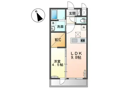 若木町アパート(1LDK/1階)の間取り写真