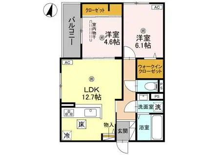 イルソラーレ須磨(2LDK/1階)の間取り写真