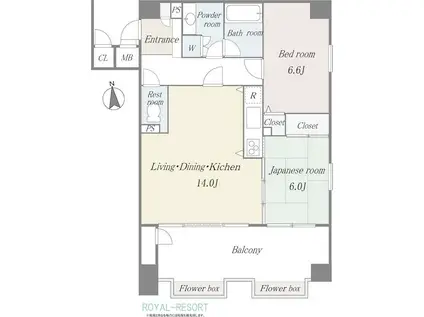 旧軽井沢三笠ハウス(2LDK/3階)の間取り写真