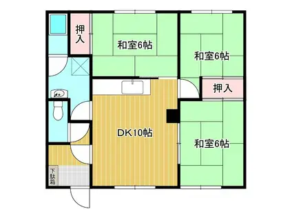 フィリアハイツ(3LDK/2階)の間取り写真