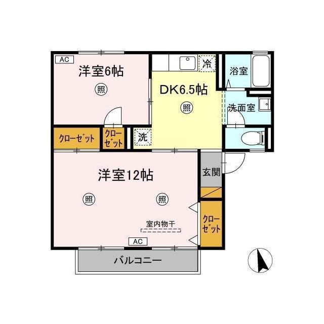 メゾン森PARTI・II(2DK/1階)の間取り写真