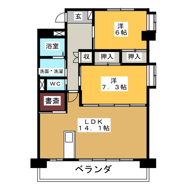 ロゼ・ロワール(2LDK/4階)の間取り写真