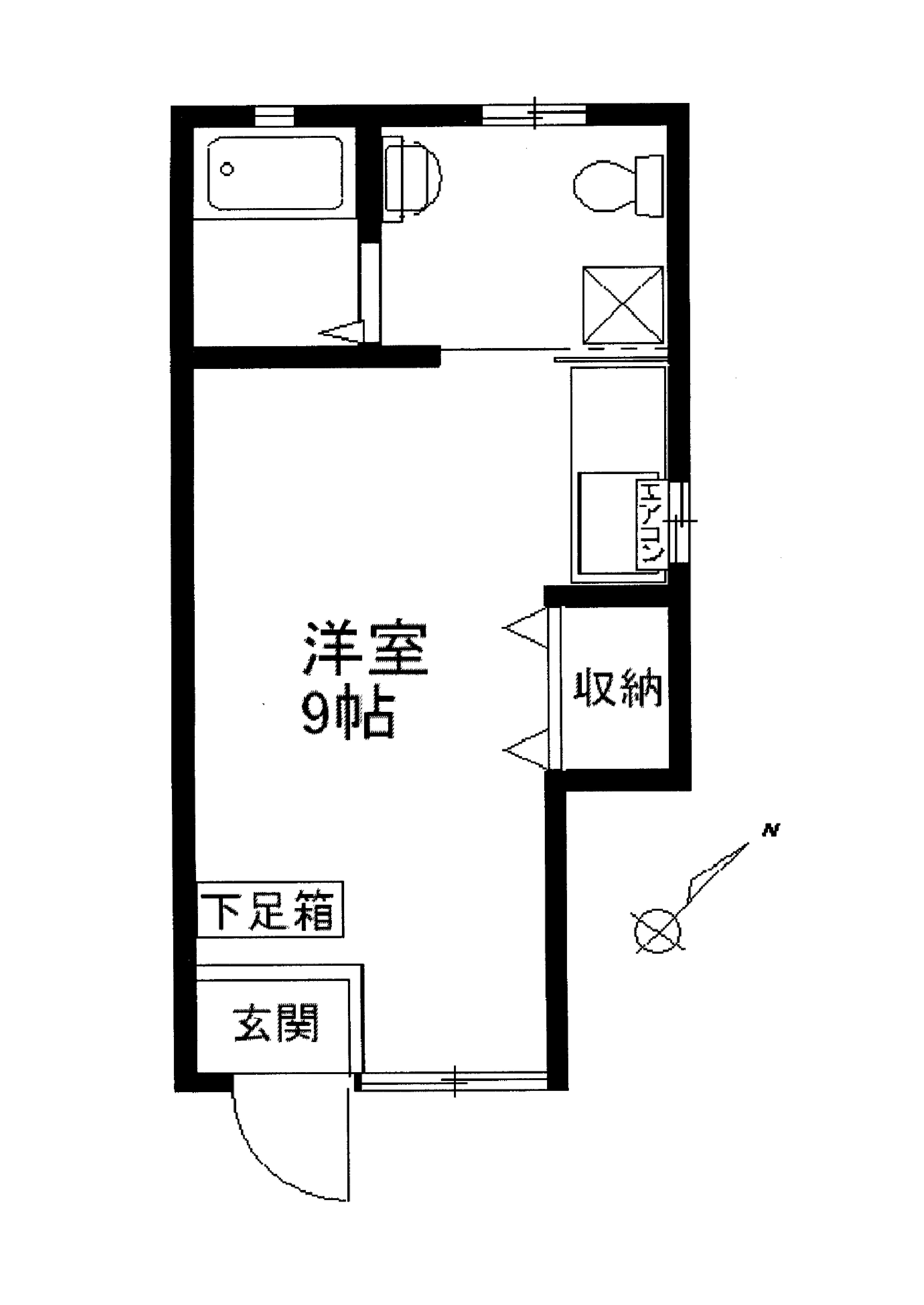 KUGOハイツ(1K/1階)の間取り写真