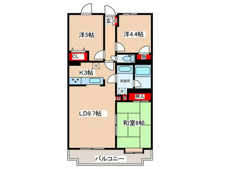 ダイアパレス青梅新町 2階階 間取り