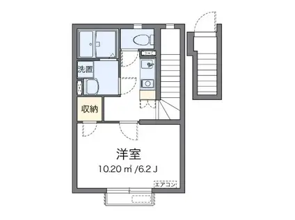 ヴィアロ大泉学園町レジデンス(1K/2階)の間取り写真