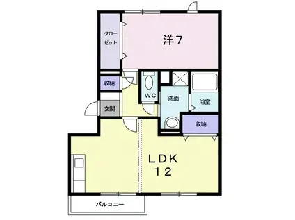 ディモーラ宝木(1LDK/3階)の間取り写真