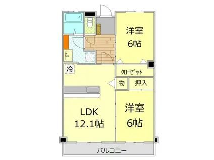 ヴィラS&T(2LDK/1階)の間取り写真