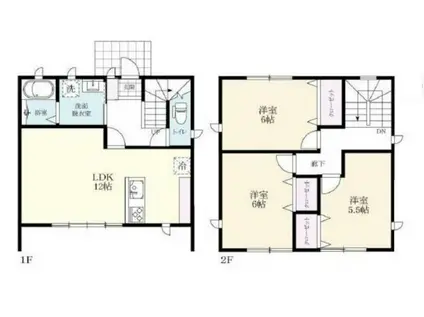 ＪＲ長崎本線 佐賀駅 バス乗車時間：50分 最寄りバス停で下車 徒歩6分 2階建 築10年(3LDK/1階)の間取り写真