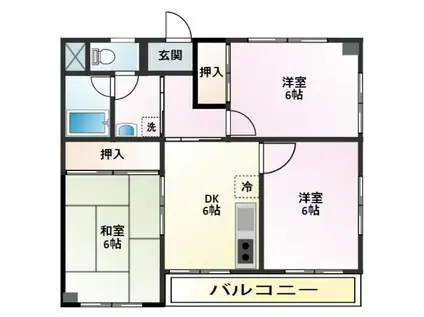 ヤマトハイム(3DK/3階)の間取り写真