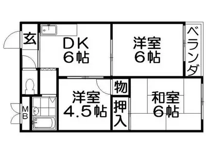 SKY KORIEN(3DK/4階)の間取り写真