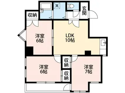 イーストガーデン杉の木館(3LDK/2階)の間取り写真