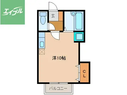ウィンザー本鳥栖(ワンルーム/2階)の間取り写真