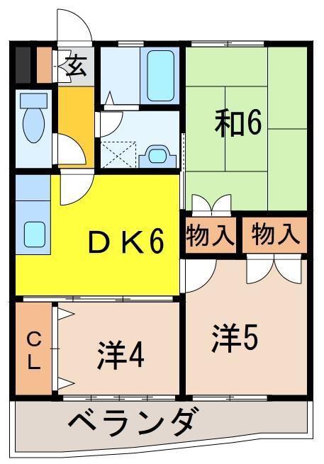 ハヤシコーポ(3DK/2階)の間取り写真