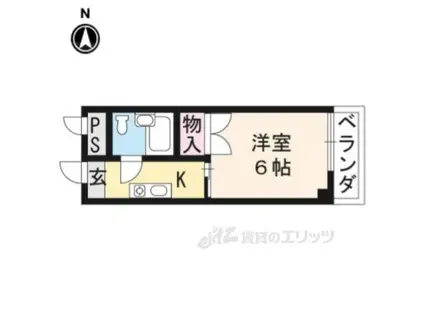 プラム四条(1K/2階)の間取り写真