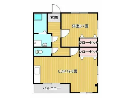 プレステージアメニティ(1LDK/3階)の間取り写真