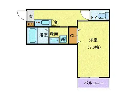 アリュール愛宕橋(1K/2階)の間取り写真