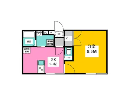 早稲田鶴巻町IMAハウス(1DK/1階)の間取り写真