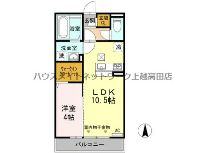 グランシャリオ A棟(1LDK/1階)の間取り写真