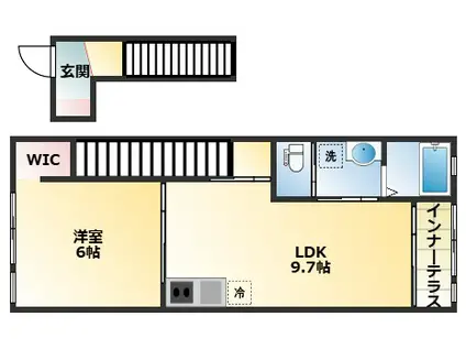 IRIS(1LDK/2階)の間取り写真
