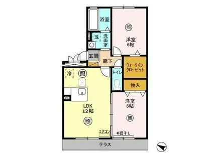 ルヴァン コート壱番館(2LDK/1階)の間取り写真