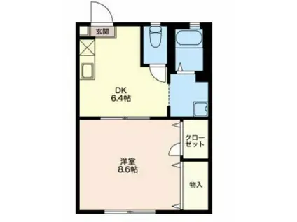 ハイツ あさひ(1DK/2階)の間取り写真