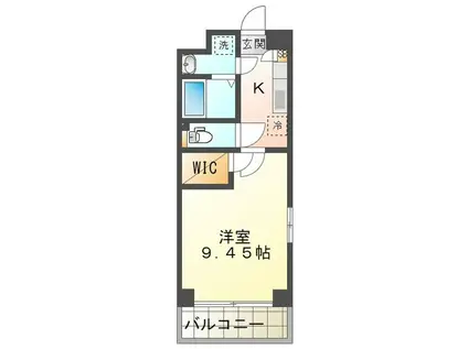 S-FORT四日市元町(1K/9階)の間取り写真