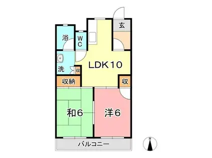駅前ビル(2LDK/4階)の間取り写真