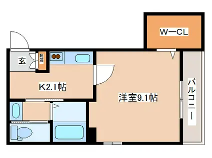 ワイシーメゾン(1K/2階)の間取り写真