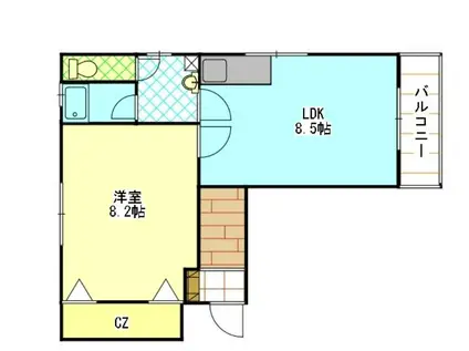 アルファライフ20(1LDK/2階)の間取り写真