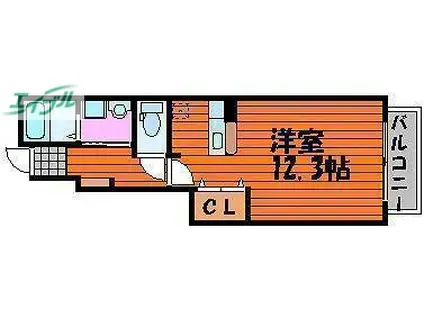 キャトルセゾン(ワンルーム/1階)の間取り写真