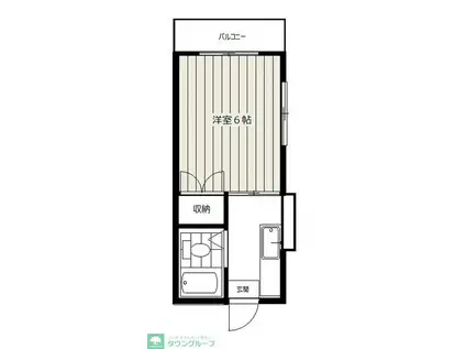 プライムあがた(1K/2階)の間取り写真