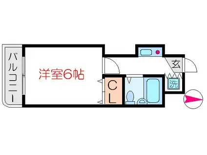 レジデンス仲村(1K/3階)の間取り写真