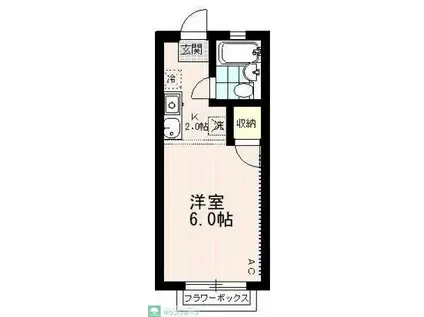 ファミールつつじヶ丘(1K/2階)の間取り写真