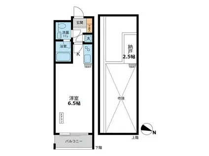 CASSIA目黒(ワンルーム/5階)の間取り写真