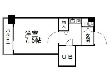 グレースタウン仙台I(1K/3階)の間取り写真